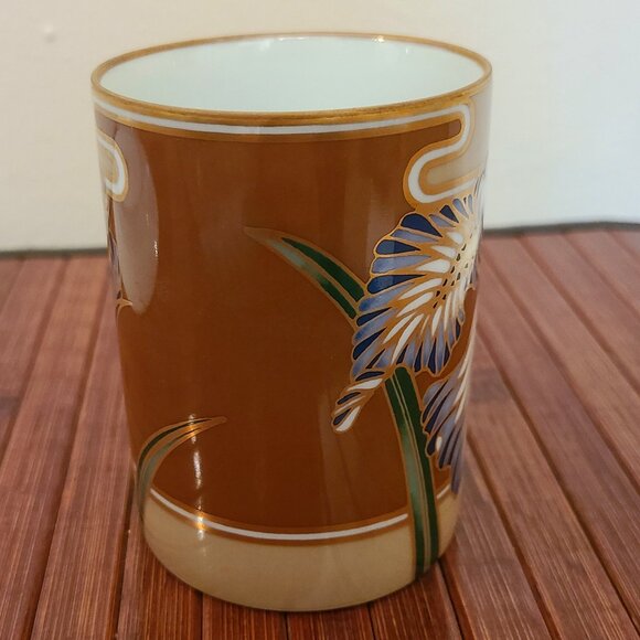 Vintage Fitz & Floyd Cloisonne Iris Dessert Plate & Matching Mug - Picture 8 of 10